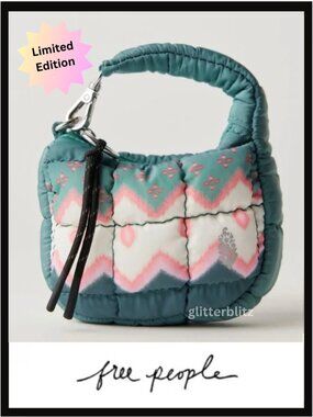 NWT Free People x FP Movement Quilted Printed Micro Pouch